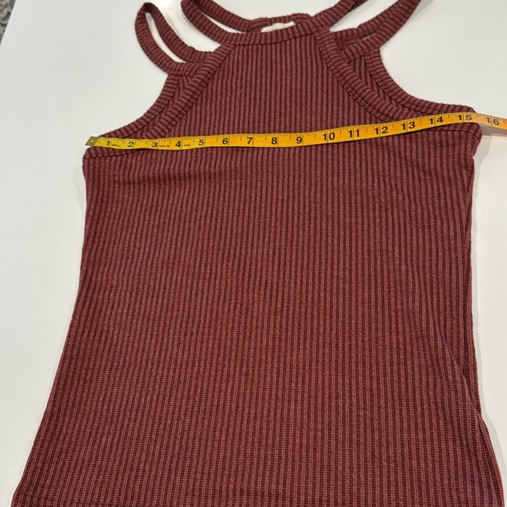 Gilded Intent Rust Ribbed Top Sleeveless Tank Double Straps M - Picture 11 of 13